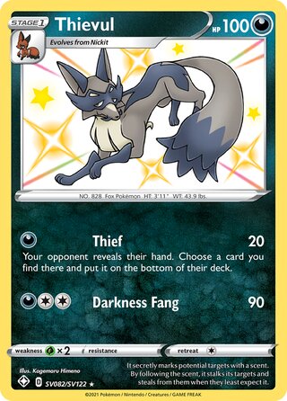 Thievul 82/122 from Shining Fates (Shiny Vault)