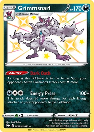 Grimmsnarl 85/122 from Shining Fates (Shiny Vault)
