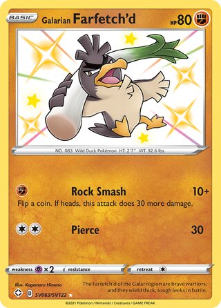Galarian Farfetch'd 63/73 from Shining Fates
