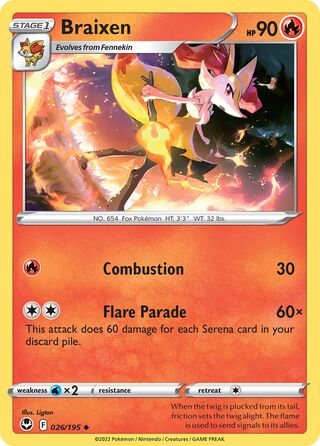 Braixen 26/245 from Silver Tempest