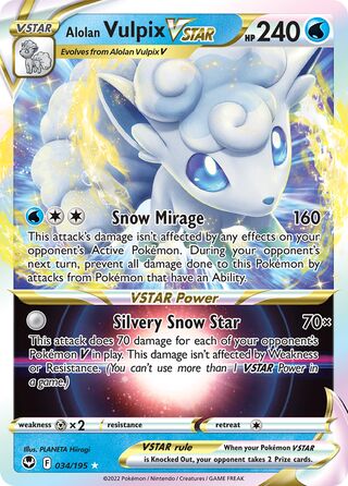 Alolan Vulpix VSTAR 34/245 from Silver Tempest