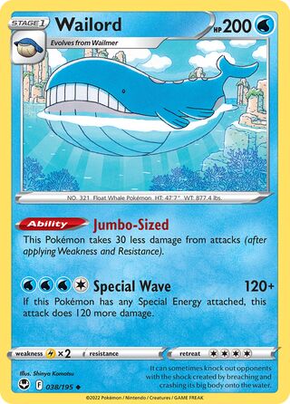 Wailord 38/245 from Silver Tempest
