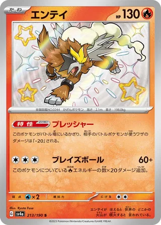 Entei 213/360 from Shiny Treasure ex