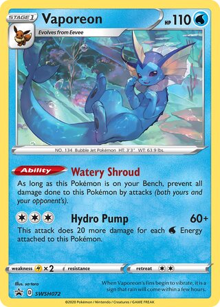 Vaporeon 72/307 from Sword & Shield Promos