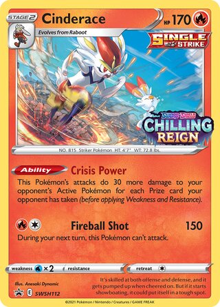 Cinderace 112/307 from Sword & Shield Promos