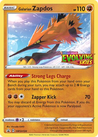 Galarian Zapdos 124/307 from Sword & Shield Promos