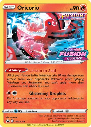 Oricorio 168/307 from Sword & Shield Promos