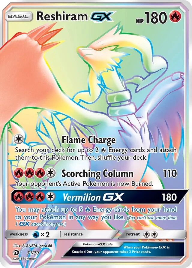 Reshiram GX 71/78 from Dragon Majesty
