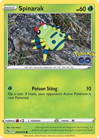Spinarak 6/88 from Pokémon GO
