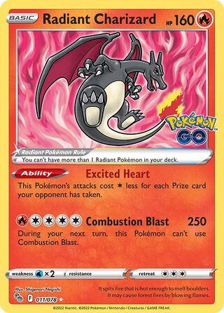 Radiant Charizard 11/88 from Pokémon GO