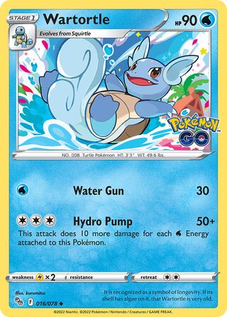 Wartortle 16/88 from Pokémon GO