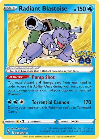 Radiant Blastoise 18/88 from Pokémon GO
