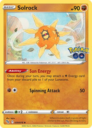 Solrock 39/88 from Pokémon GO