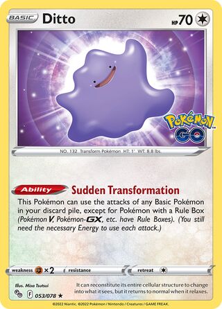 Ditto 53/88 from Pokémon GO