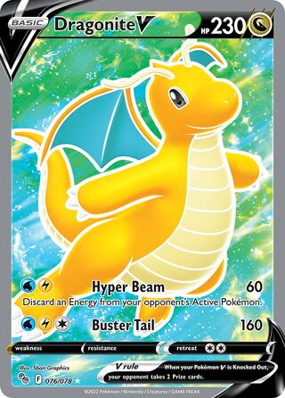 Dragonite V 76/88 from Pokémon GO