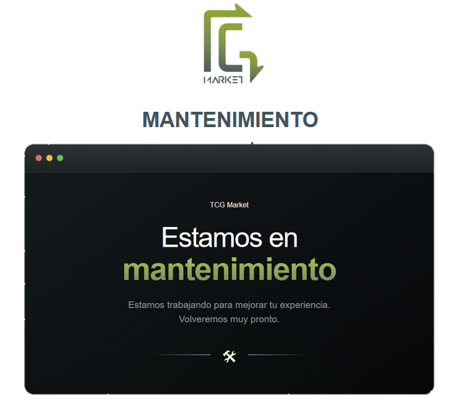 TCG Market está en mantenimiento. Volveremos muy pronto.