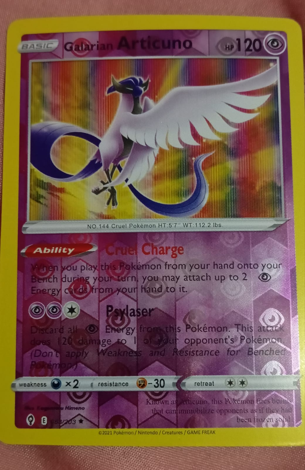 Carta Pokémon Articuno de Galar Holo (Cielos Evolutivos) 063/203