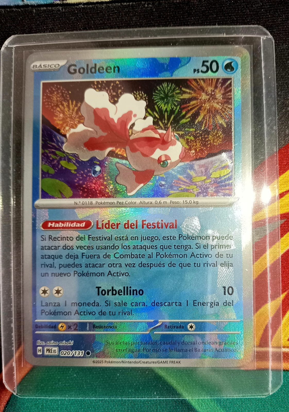Goldeen master ball pattern reverse prismatic evolutions español