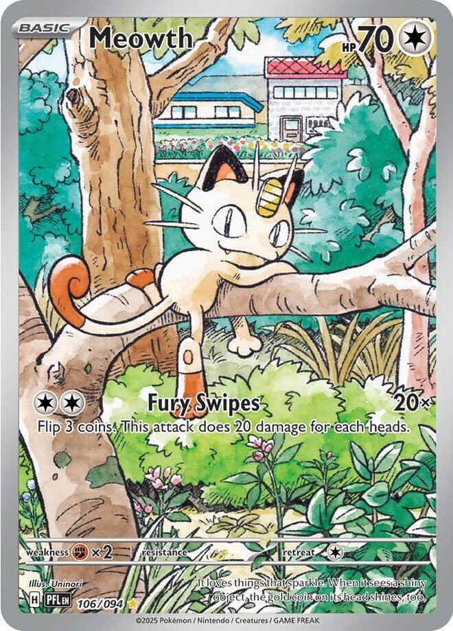 ✨ Meowth 106/094 Secret Rare - Phantasmal Flames 2025