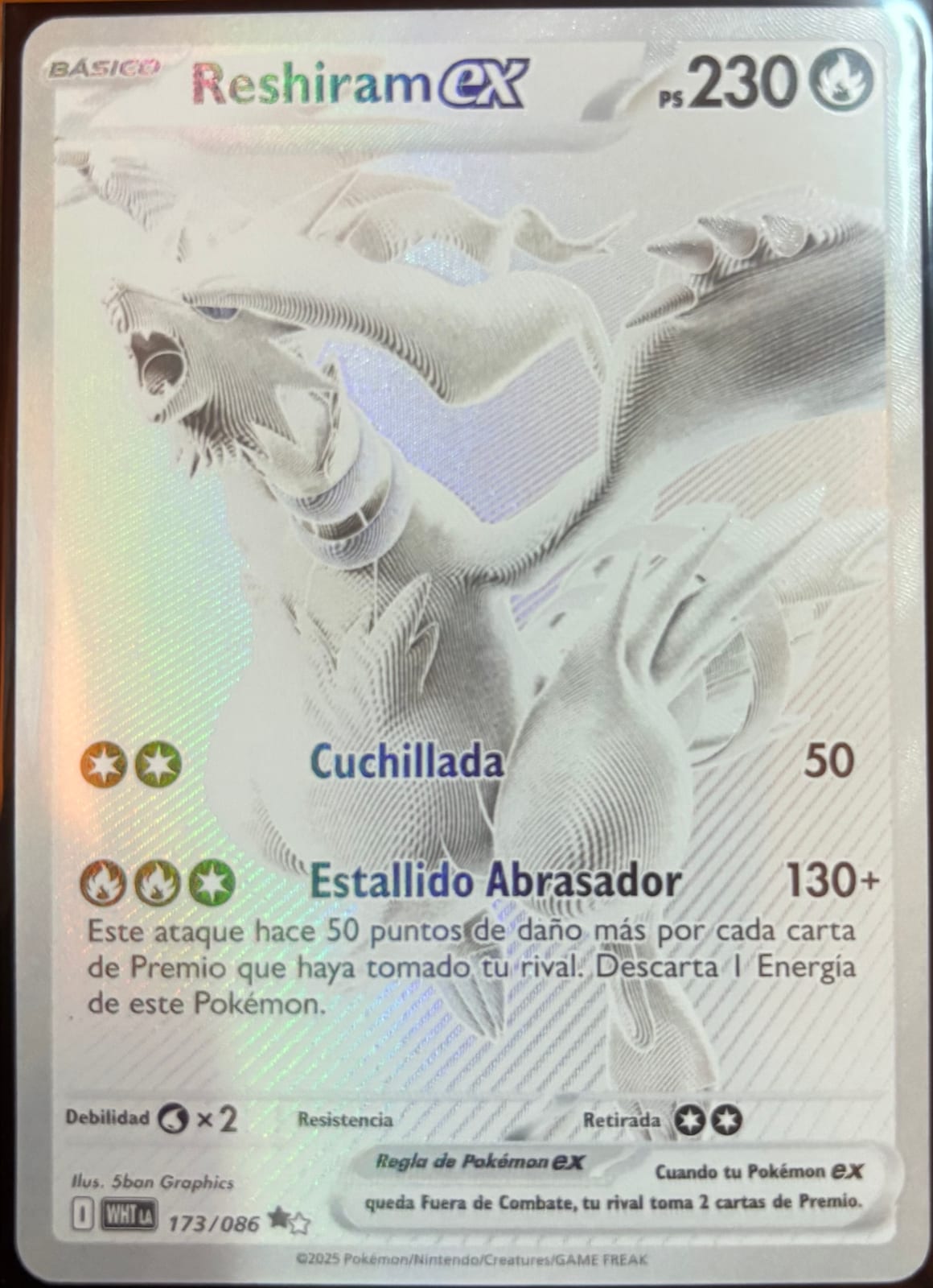 Carta Pokemon Reshiram EX en español