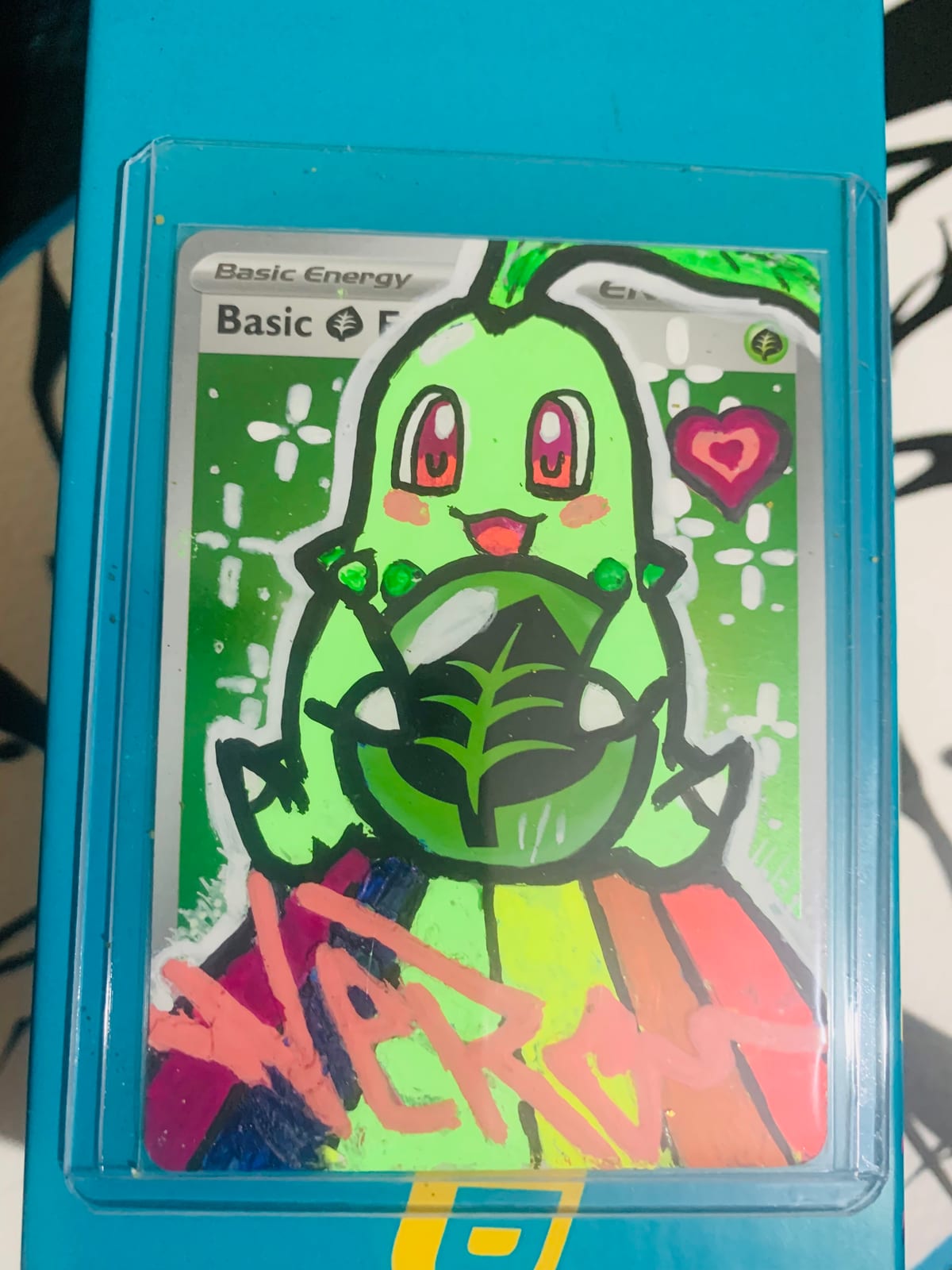Basic Energy Grass Holo custom ART chikorita