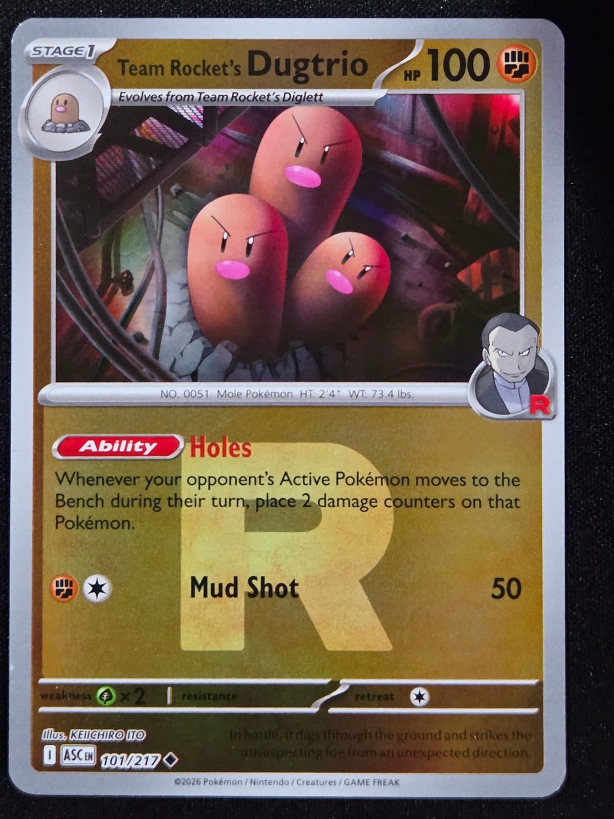 Team Rocket's Dugtrio (Team Rocket pattern)