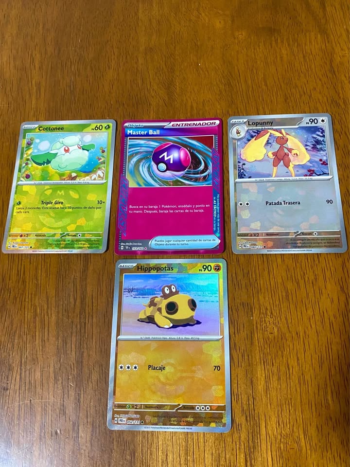 SET DE MASTER BALLS - COTTONEE - MASTER BALL - LOPUNNY - HIPPOPOTAS