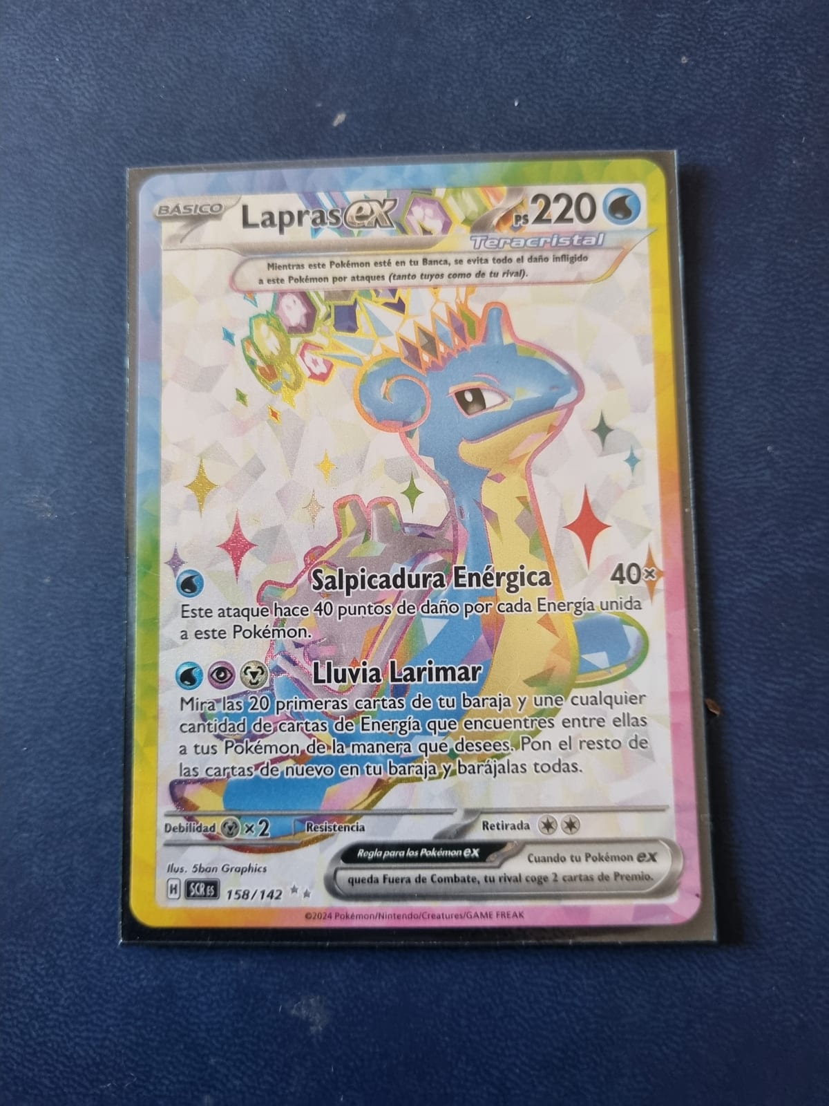 158 142 pokemon card - Lapras ex 158/142 - Stellar Crown Metal Larimar Rain Look at the top 20 cards of your deck and attach any number of Energy cards you find there to your Pokmon in any way you like Pokemon Trading Card Game Obsidian