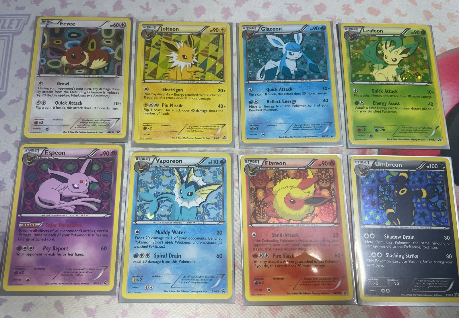 Eeveelutions black & white (espeon, vaporeon, flareon, umbreon, jolteon, leafeon, glaceon, eevee)