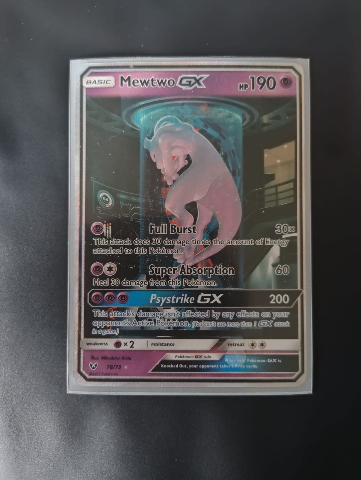 Mewtwo GX – Secret Rare (78/73) – Shining Legends – Test tube art