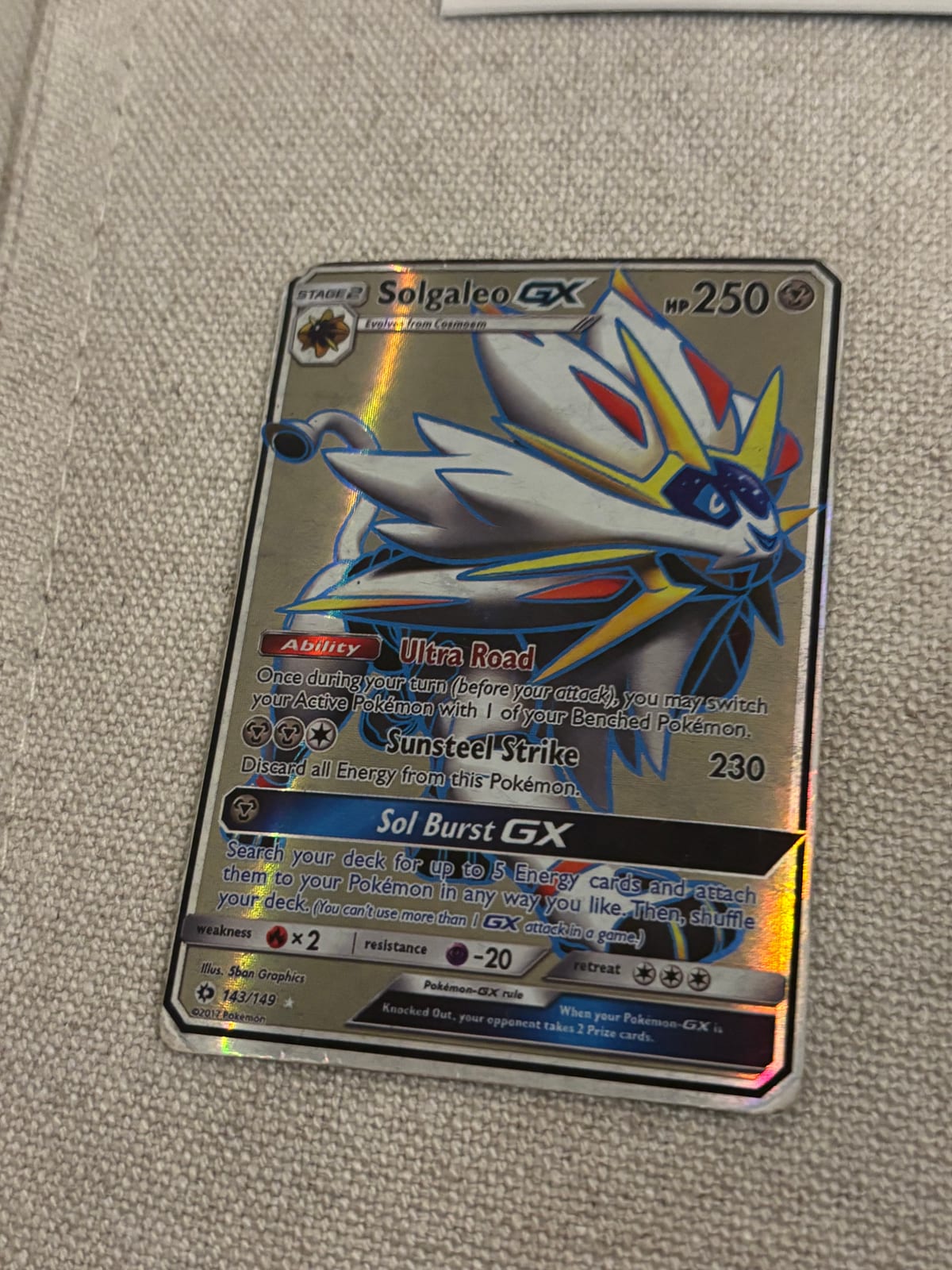 Solgaleo GX 2017 Dañada