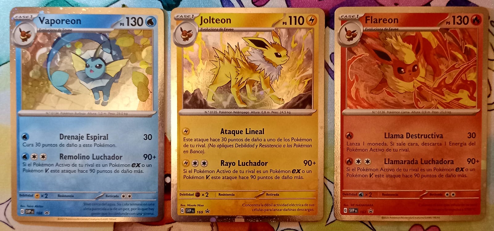 Pack vaporeon hollo + jolteon hollo + flareon hollo black star promo prismatic evolutions español