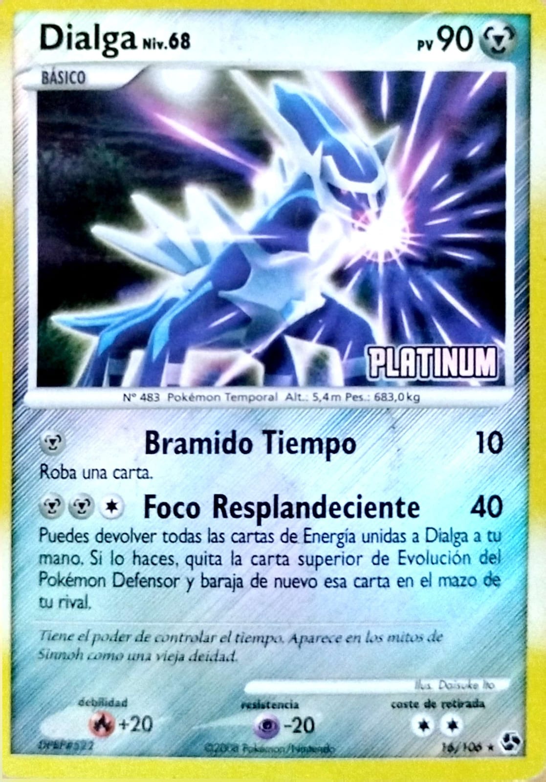 Dialga Platinum reverse holo stamped 16/106 Español