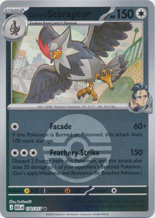Larry's Staraptor - 170/217 - (Ball Foil)