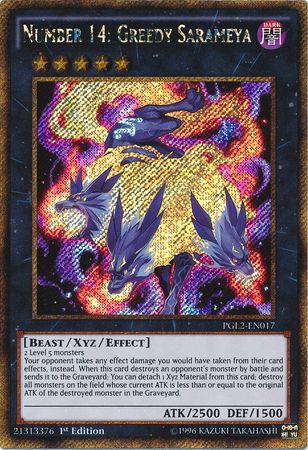 Number 14: Greedy Sarameya - PGL2-EN017 - Gold Secret Rare 1st Edition