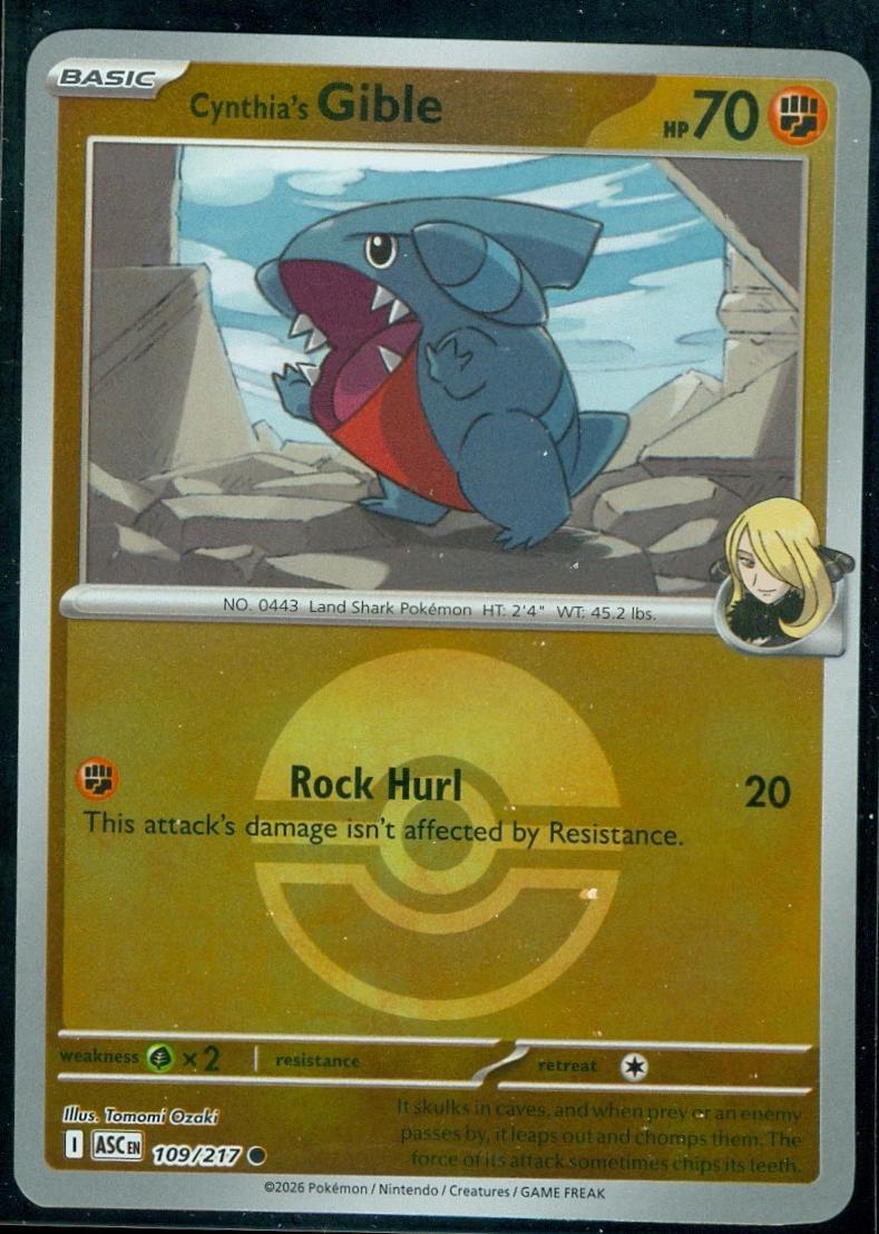 Cynthia's Gible [Ball] 109/217 Pokemon Ascended Heroes