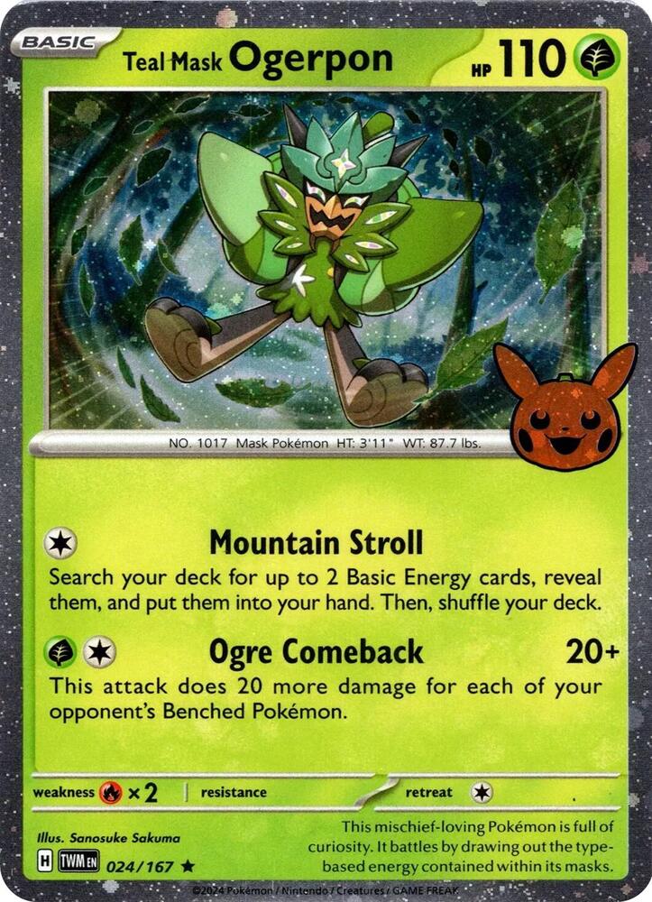 Teal Mask Ogerpon (Cosmos Holo) - Trick or Trade BOOster Bundle 2024 (TTBB24)