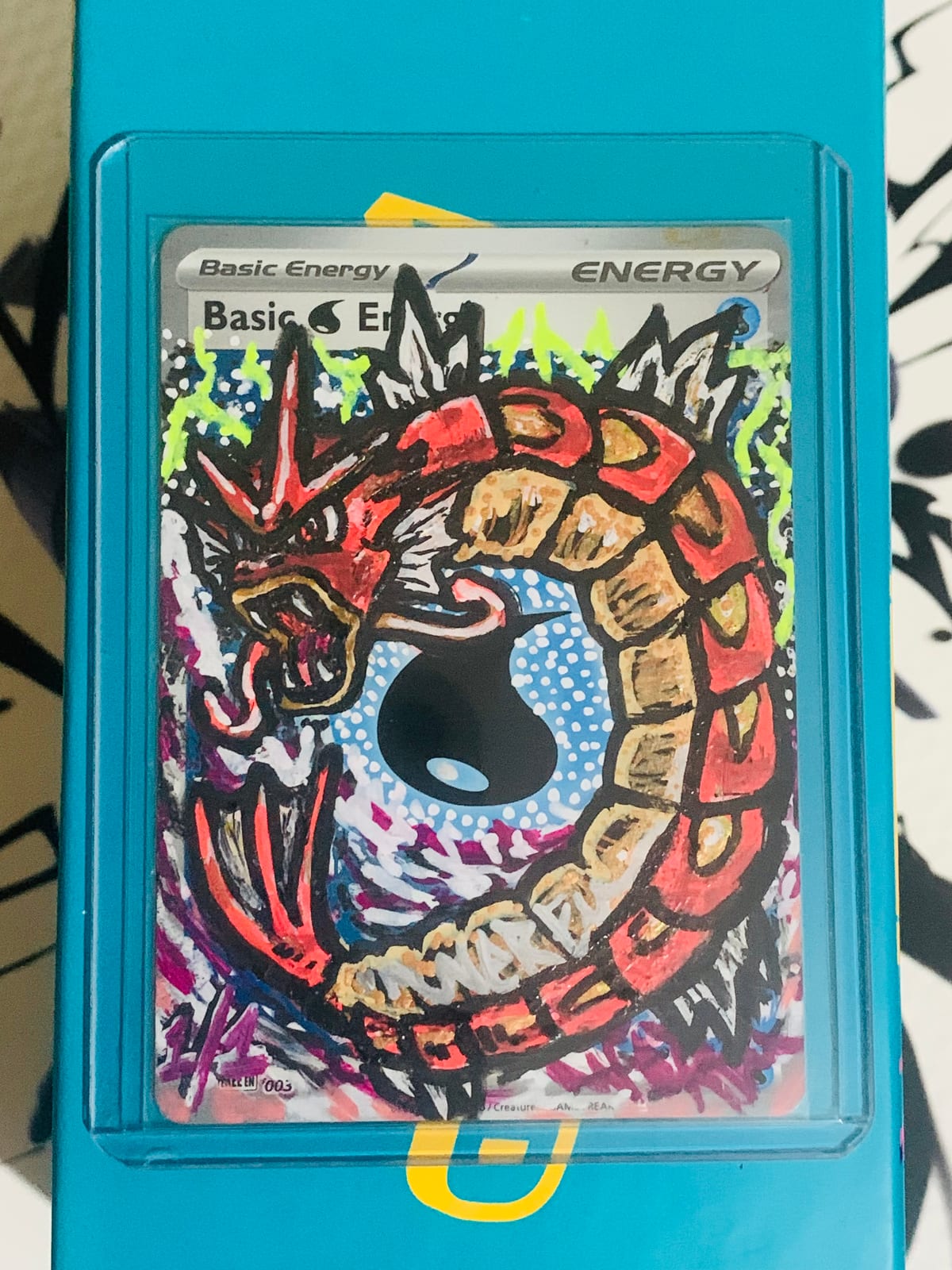 Basic Energy Water foil CUSTOM RED GYARADOS 1/1 real ART