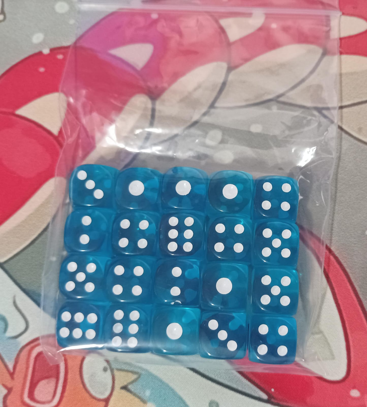 Dados 12mm Celeste/calipso oscuro