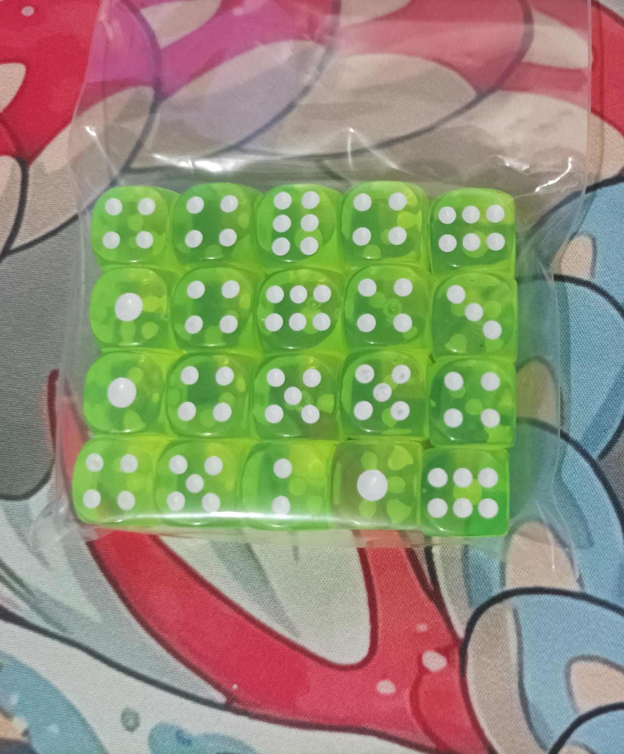 Dados 12mm verde flúor