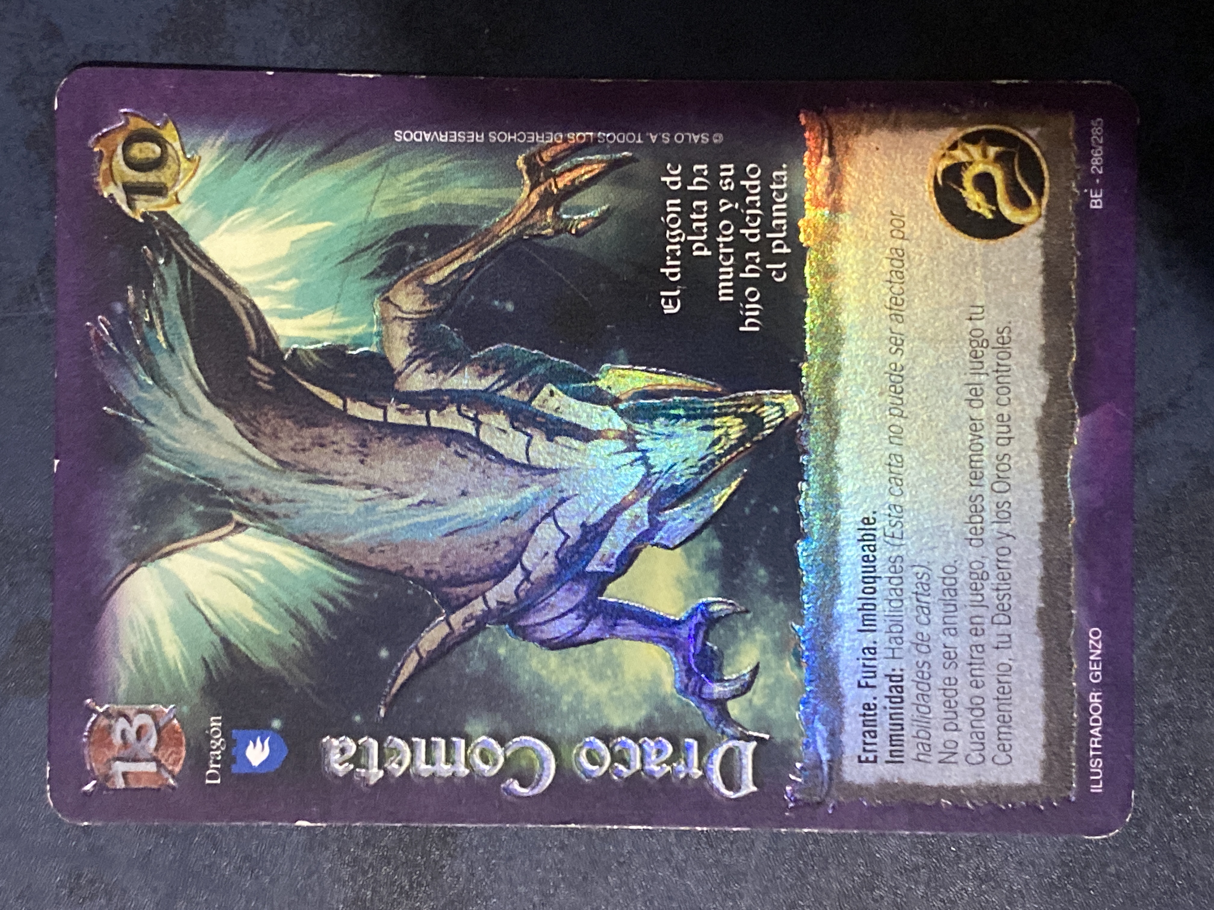 Draco Cometa - Mitos Y Leyendas - Cartas Promo, (Dañada)