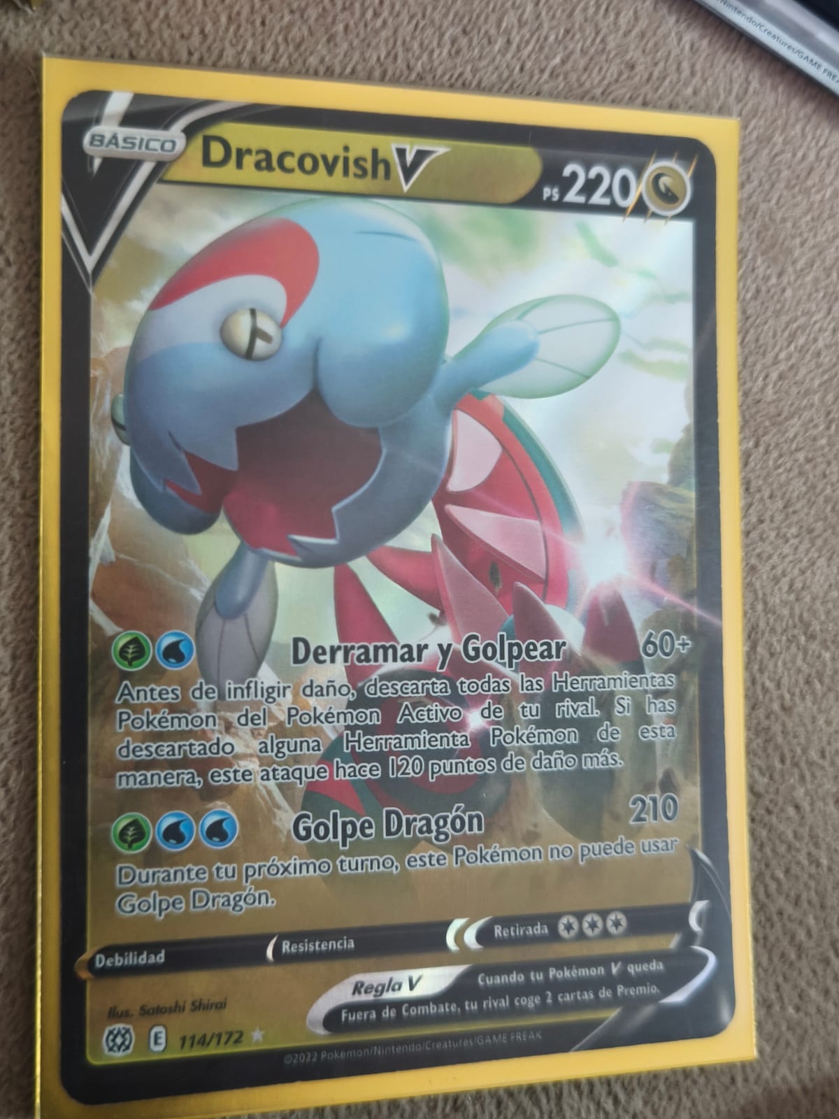 dracovish v pokemon card value TCG Brilliant Stars 114/172 discard all Pokémon Tools from your opponents Active Pokémon Carta Pokémon Dracovish V Ultra