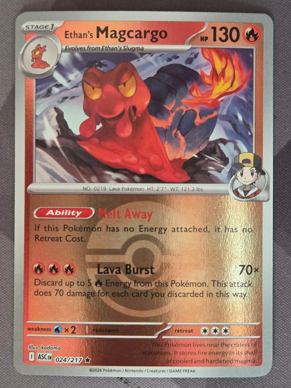 Ethan's Magcargo (Pokéball pattern)