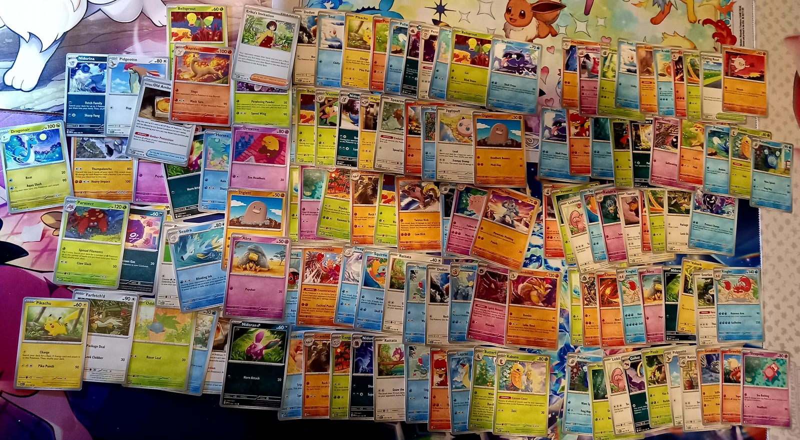 Pack lote 125 cartas normales sv 151 ingles