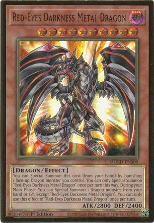 MGED-EN009 - Red-Eyes Darkness Metal Dragon -Premium Gold Rare 1st Edition