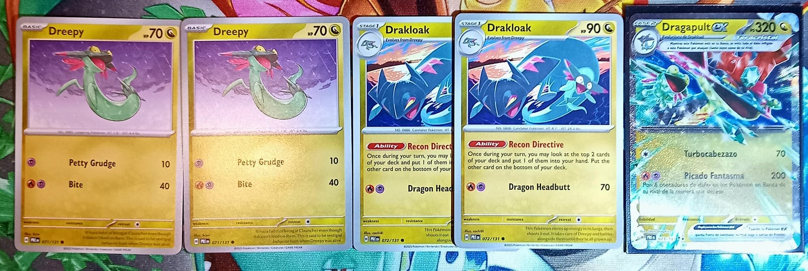 Pack lote 2x dreepy 2x drakloak 1x dragapult ex