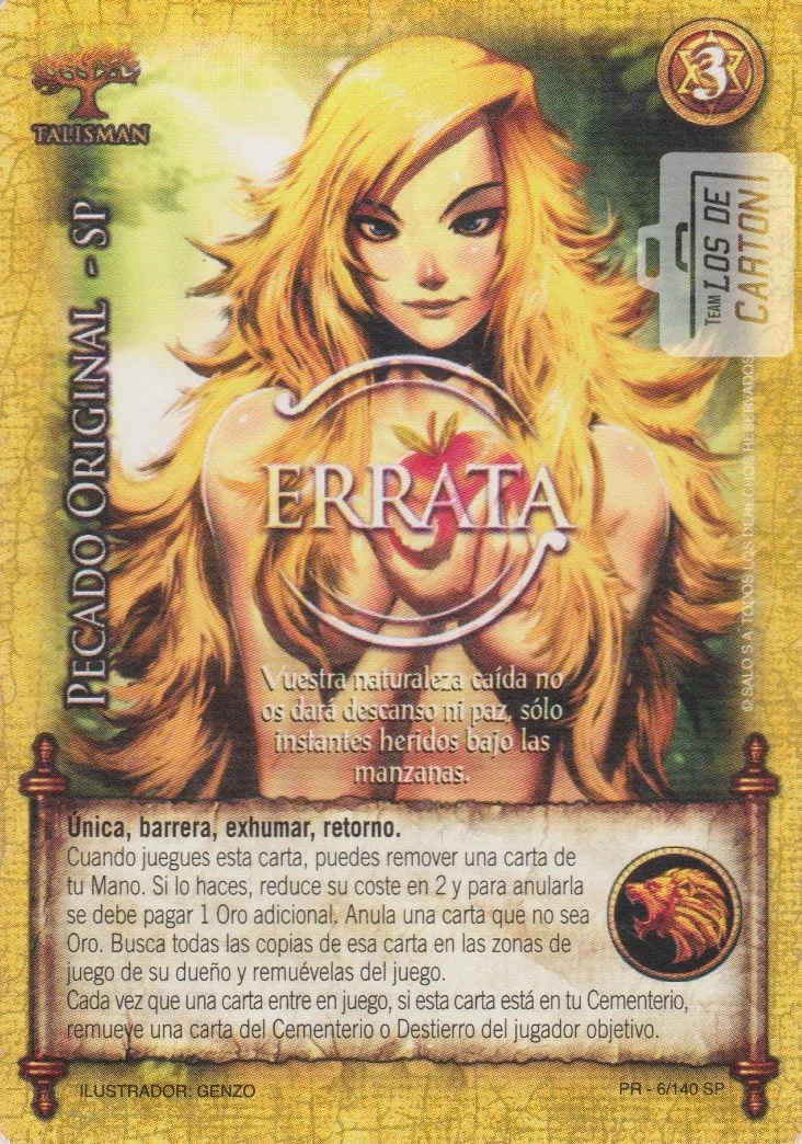 Pecado Original Sp Errata PR - 6/140 SP