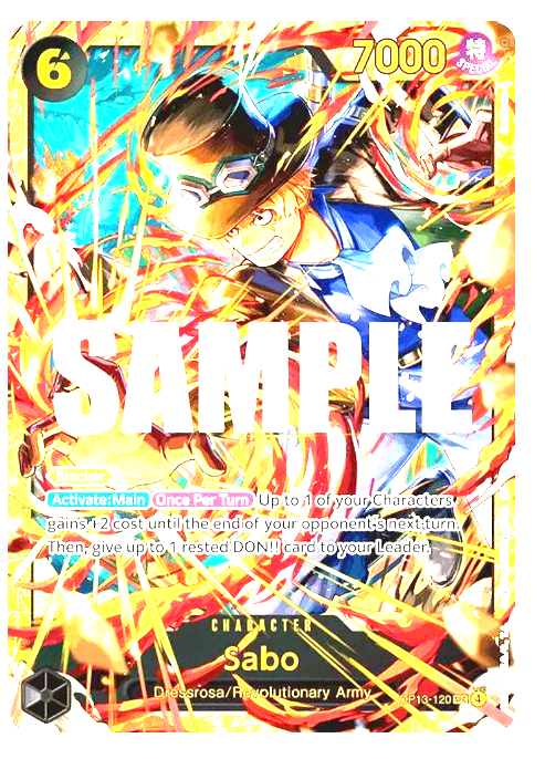 OP13-120 サボ コミパラ SABO Manga Rare Paralle サボ(パラレル/海賊旗背景/漫画絵)【SEC/P】{OP13-120} - カード