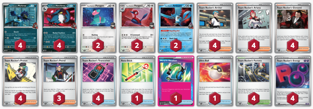 Team Rocket's Honchkrow Deck 48/60