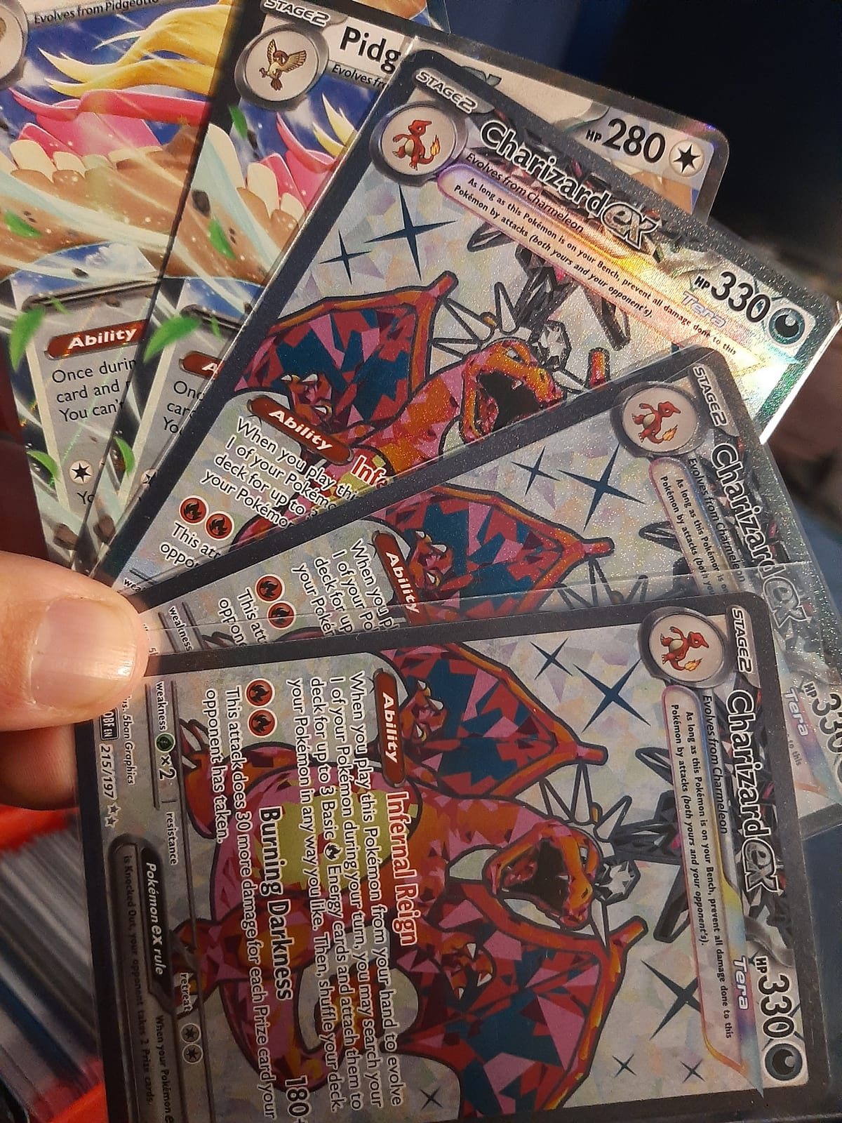 Charizard EX x 3 y Pidgeot EX x 2